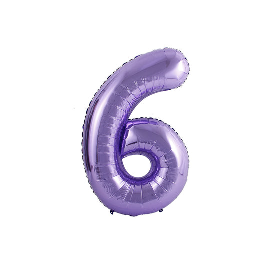 34 Inch Purple Number " 6 " Foil Balloon