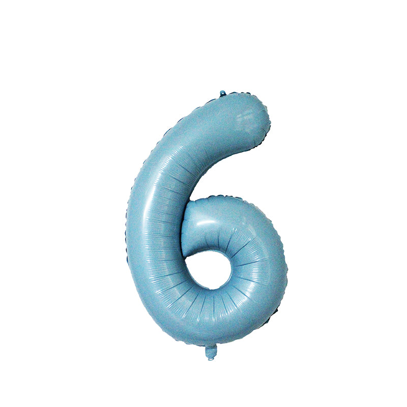 34 Inch Pastel Blue Number " 6 " Foil Balloon