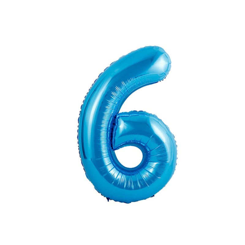 34 Inch Royal Blue Number " 6 " Foil Balloon