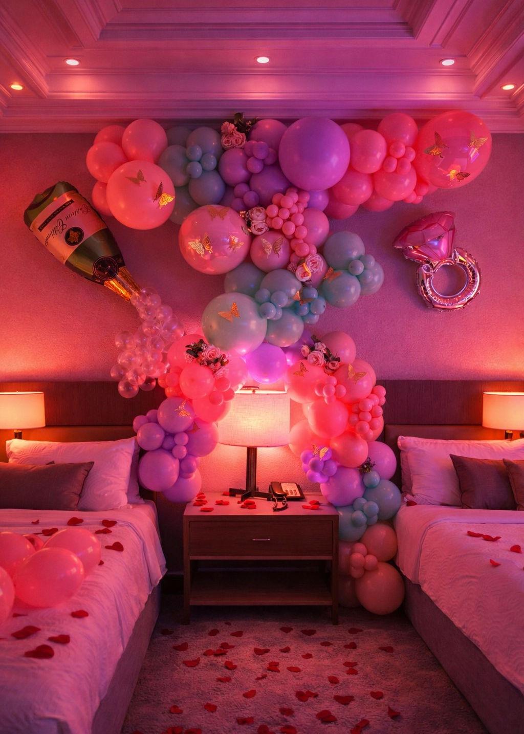 bride to be balloon setup tampa
bachelorette hotel room decor balloons
bridal balloon garland pastel
engagement hotel room decoration
luxury balloon decor tampa
champagne balloon setup bride
ring balloon decoration bridal
hotel room surprise balloons