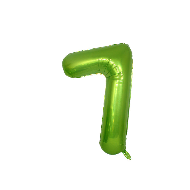 34 Inch Lime Green Number " 7 " Foil Balloon