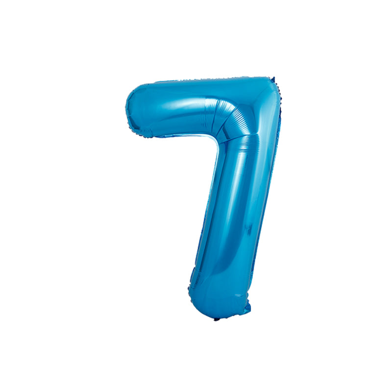 34 Inch Royal Blue Number " 7 " Foil Balloon