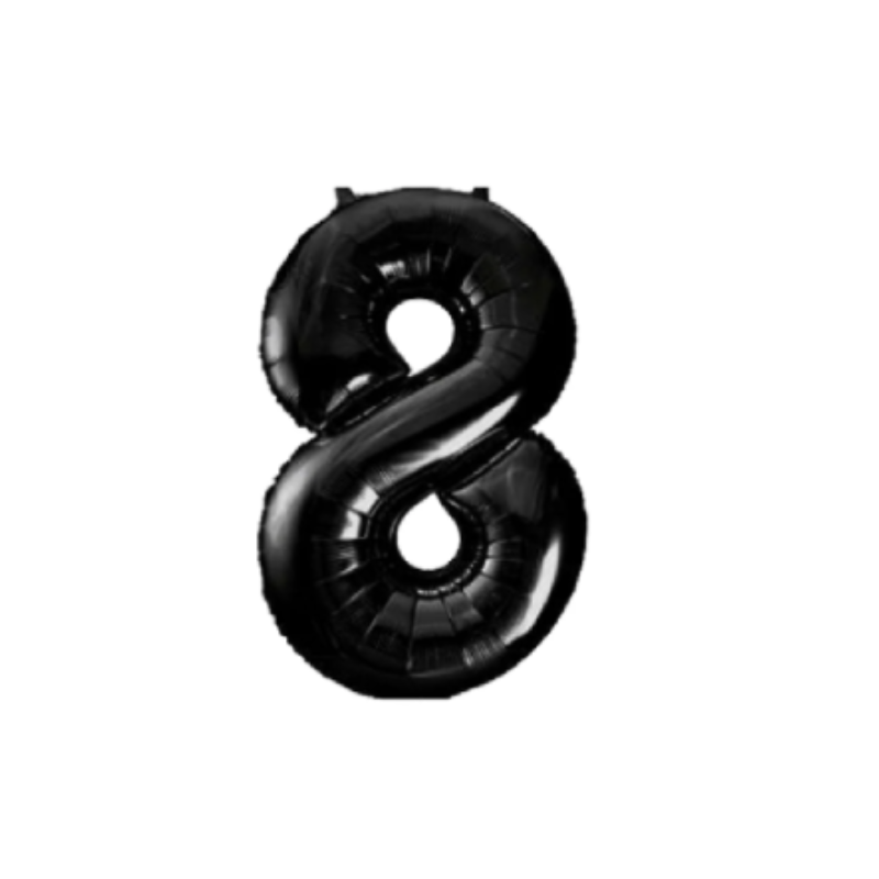 40 Inch Black Number 0-9 Foil Balloon
