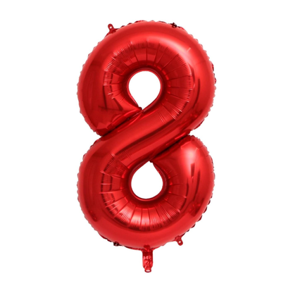 40 Inch Red Number 0-9 Foil Balloon