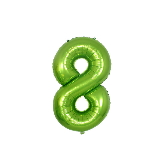 34 Inch Lime Green Number " 8 " Foil Balloon