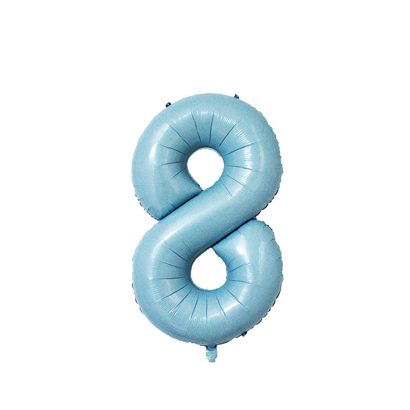 34 Inch Pastel Blue Number " 8 " Foil Balloon