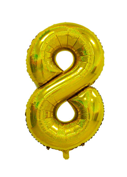 34 Inch Gold Number 0-9 Foil Balloon