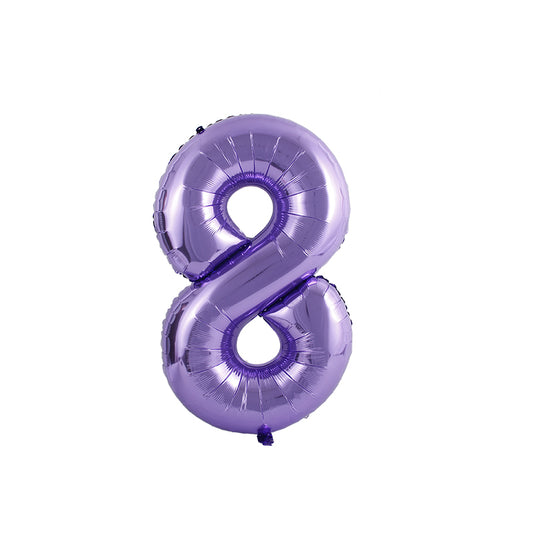 34 Inch Purple Number " 8 " Foil Balloon