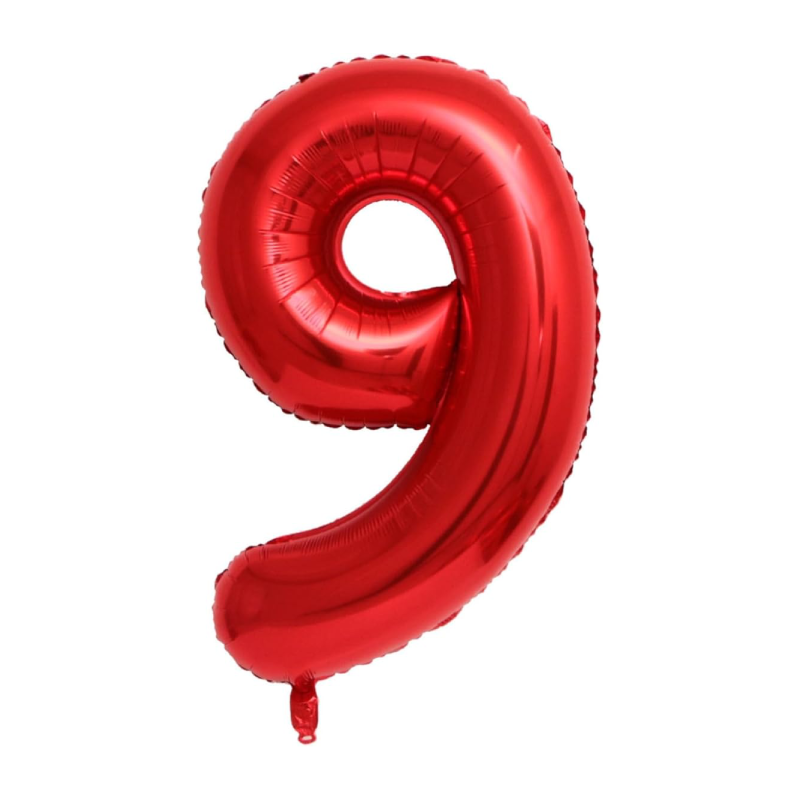 40 Inch Red Number 0-9 Foil Balloon