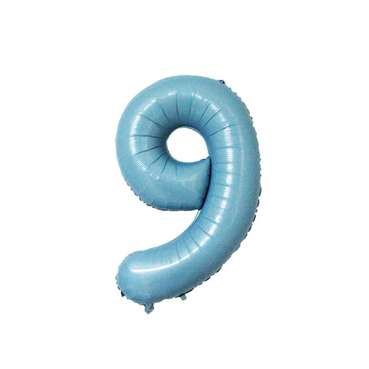 34 Inch Pastel Blue Number " 9 " Foil Balloon