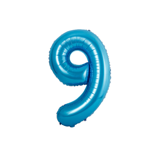 34 Inch Royal Blue Number " 9 " Foil Balloon