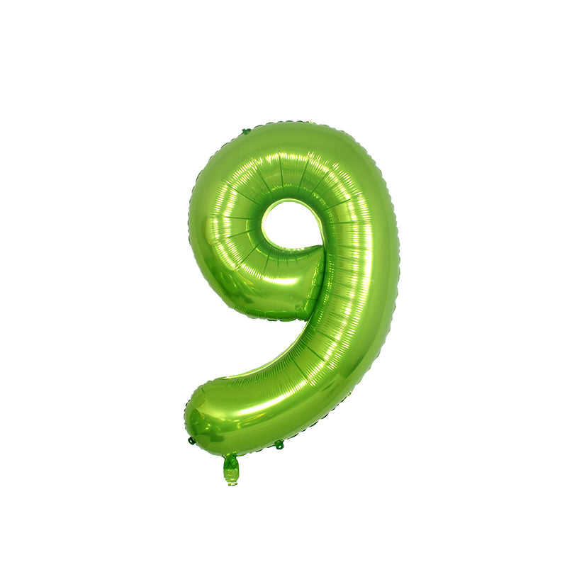 34 Inch Lime Green Number " 9 " Foil Balloon