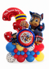 Paw Patrol personalized kids birthday balloon bouquet with custom name and character balloons