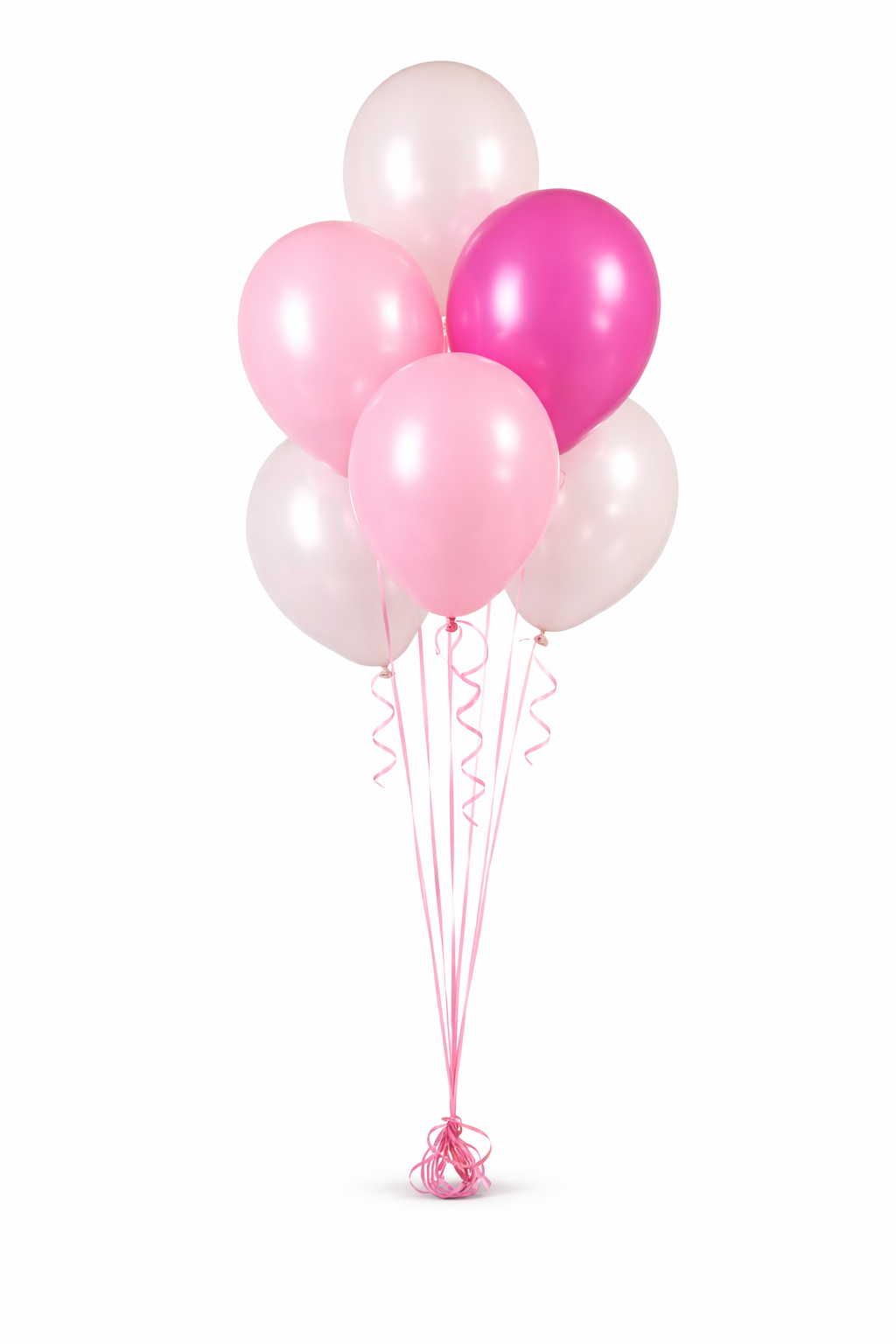 Helium latex balloon bunch of six colorful latex balloons with ribbons and balloon weight for celebrations