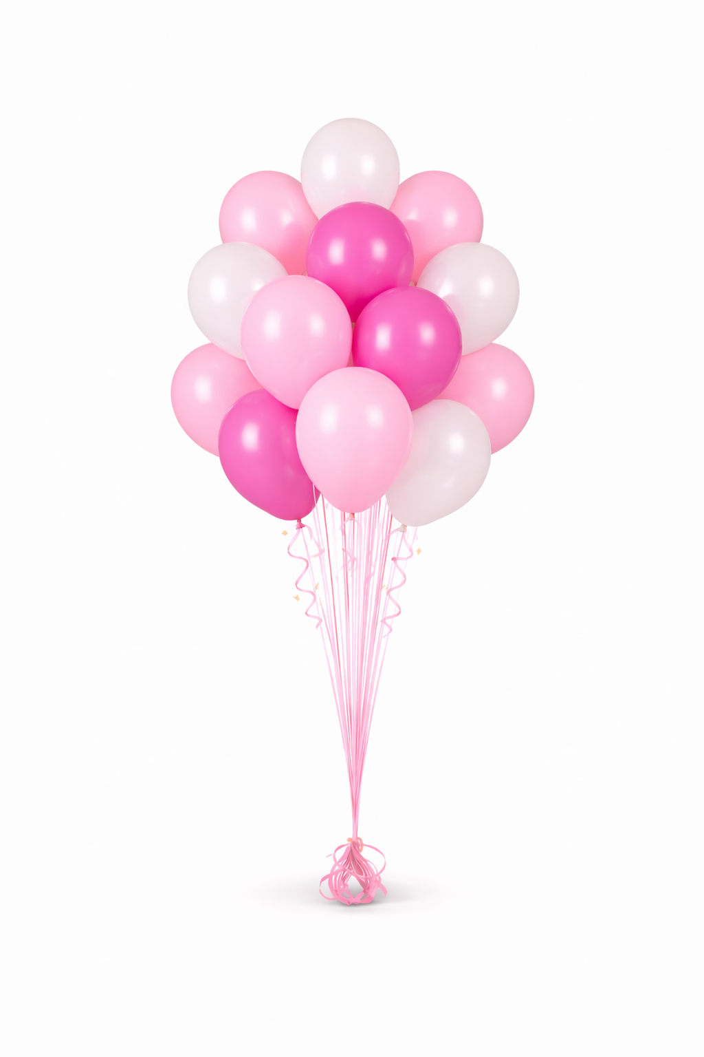 Deluxe balloon bunch with 15 helium balloons in vibrant colors, helium-filled for long-lasting float time with included balloon weight