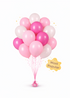 12 helium latex Celebration Balloon Bunch in vibrant colors with helium fill and balloon weight for parties