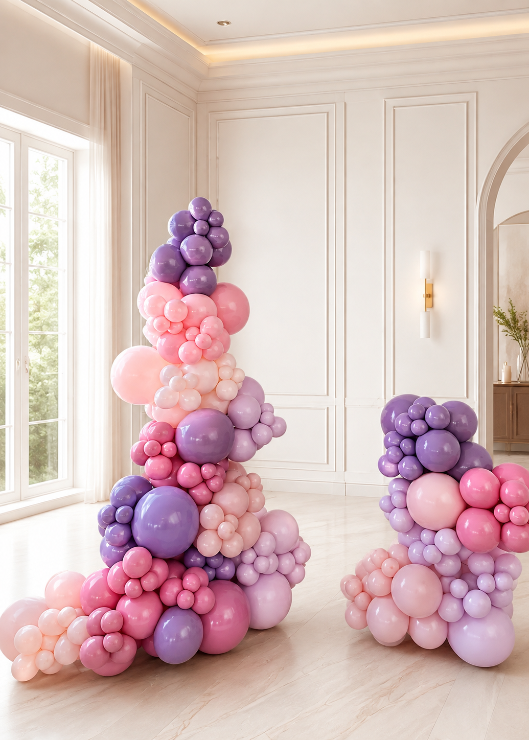 Custom Freestanding Balloon Garland Duo – 6-Foot &amp; 3-Foot Party Décor