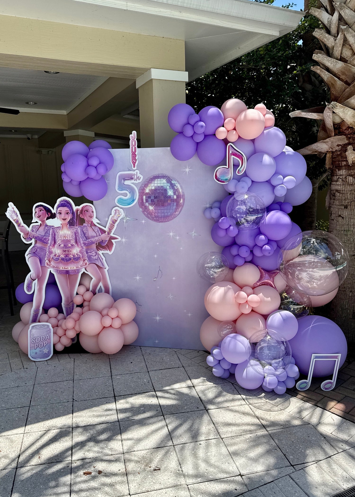 Demon Hunters Themed Balloon Backdrop – Anime Birthday Party Decor | Custom Kids Party Setup Tampa