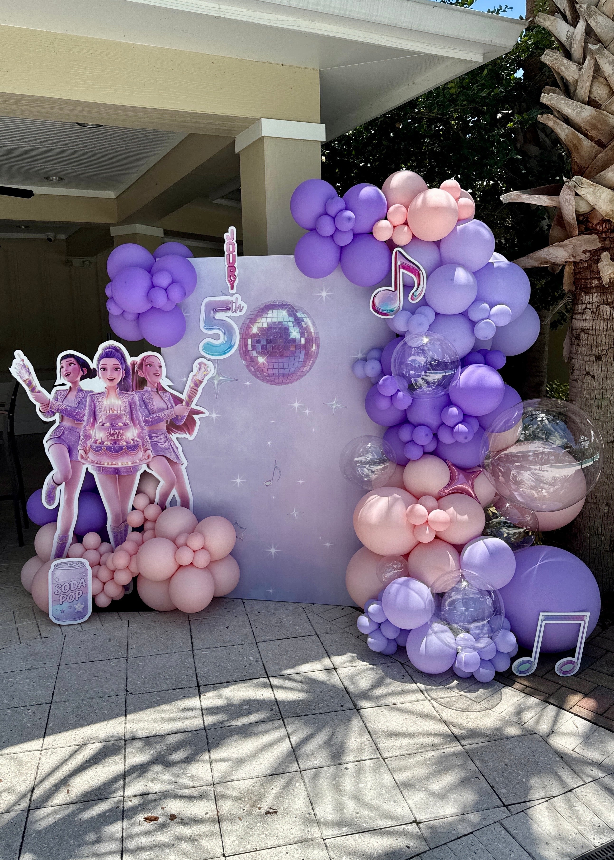 Demon Hunters Themed Balloon Backdrop – Anime Birthday Party Decor | Custom Kids Party Setup Tampa