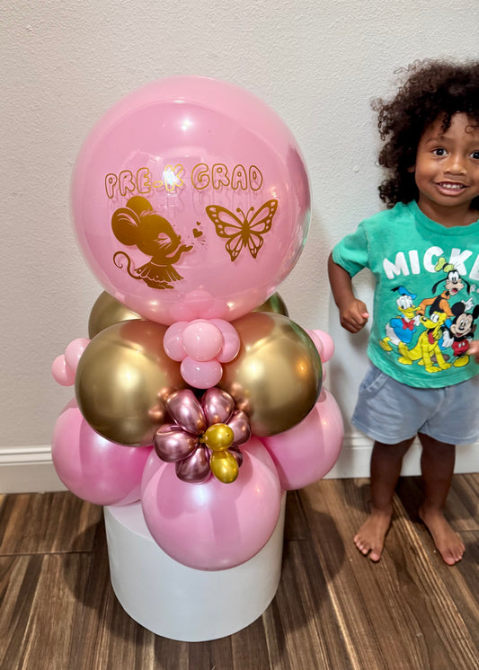 Kids Graduation Money Bobo Balloon Bouquet  - 20 Bills