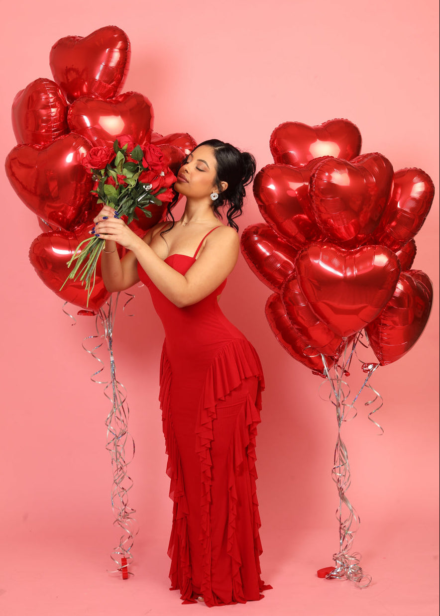 Free floating 18-inch heart-shaped helium balloons in Tampa, Florida