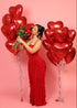 Free floating 18-inch heart-shaped helium balloons in Tampa, Florida