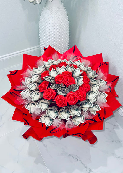 Luxury Red Roses Money Bouquet (40 Bills)