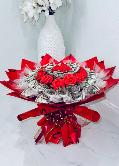 Luxury Red Roses Money Bouquet (40 Bills)