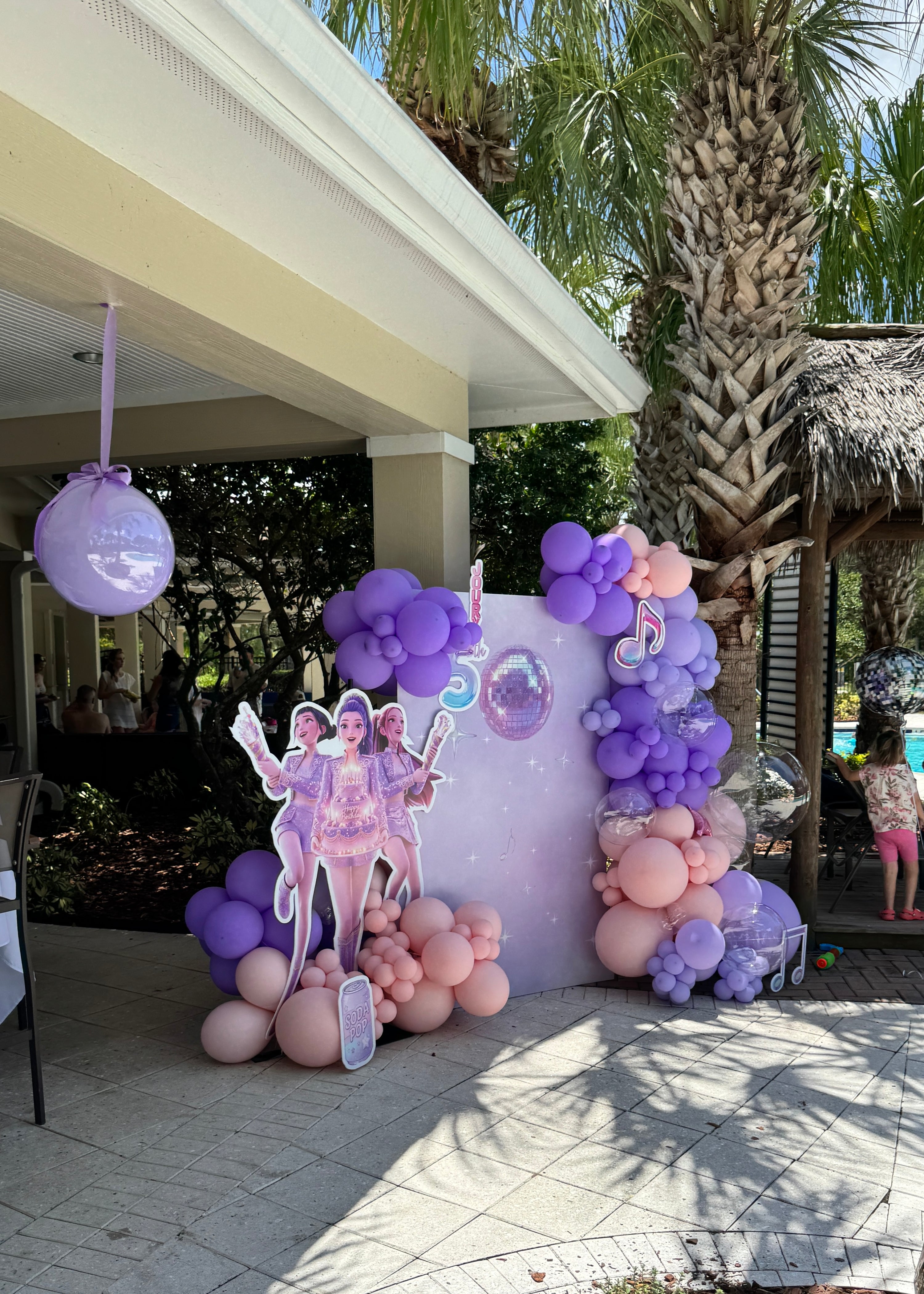 Demon Hunters Themed Balloon Backdrop – Anime Birthday Party Decor | Custom Kids Party Setup Tampa