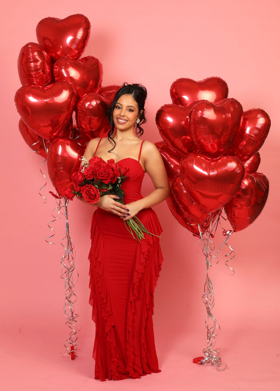Free floating 18-inch heart-shaped helium balloons in Tampa, Florida