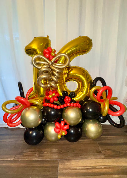 Sweet 16 balloon bouquet