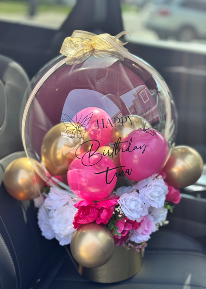 Bobo Balloon Bouquet with Flowers