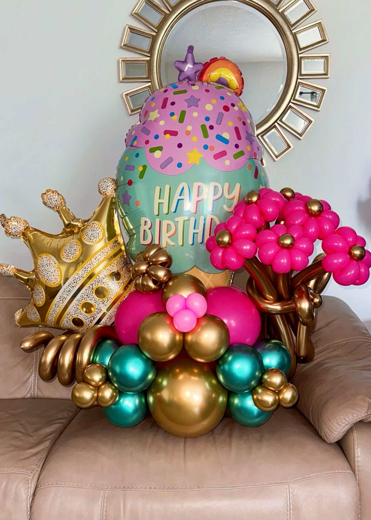 Celebrate with Cake &amp; Balloons! Happy Birthday Bouquet by Party Galore Tampa