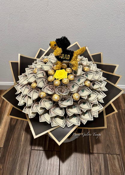 Elegant Large Graduation Money Bouquet with Chocolate - 60 Bills
