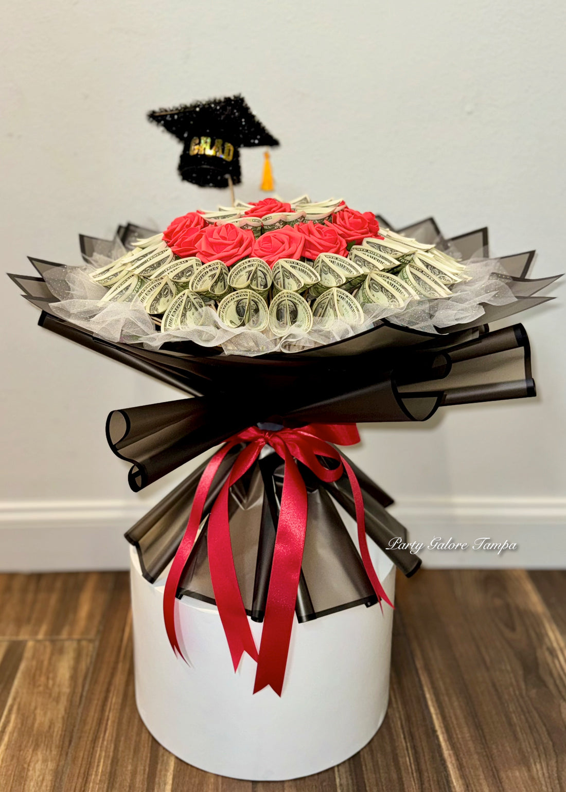 Elegant Large Rose Graduation Money Bouquet - 50 Bills
