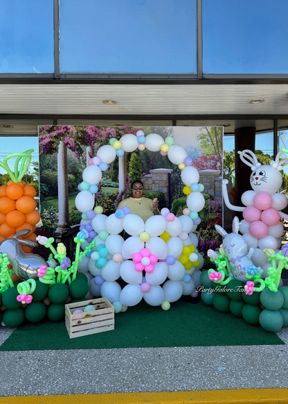 Easter Basket Balloon Arch 8 Ft Tall