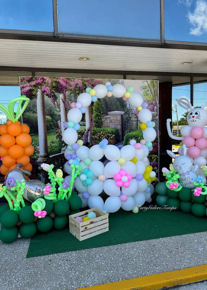 Easter Basket Balloon Arch 8 Ft Tall