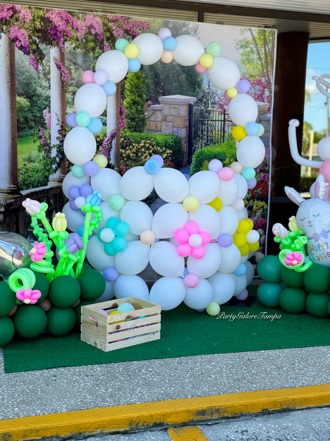 Easter Basket Balloon Arch 8 Ft Tall