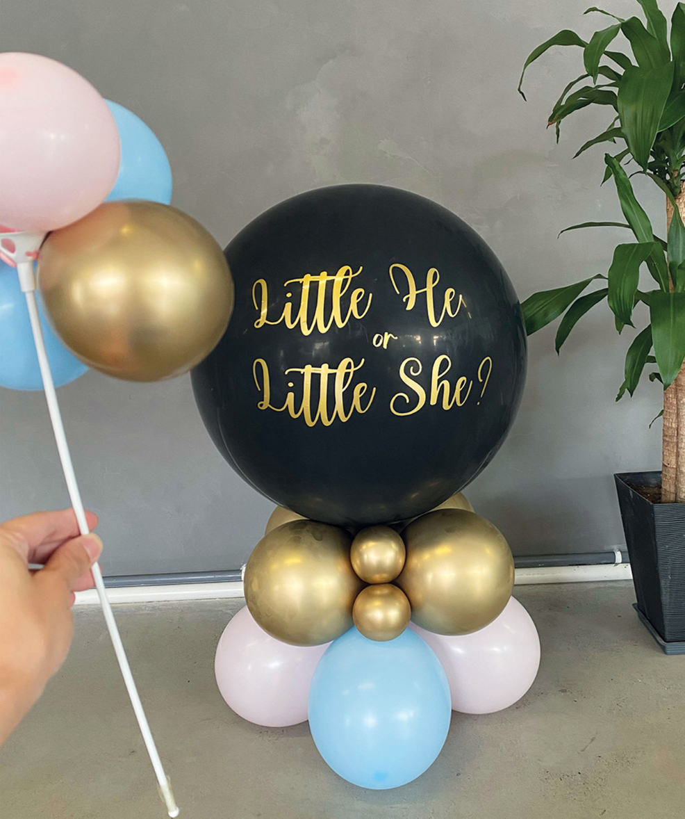 Boy or Girl Gender Reveal Balloon, Perfect indoor gender reveal party balloon Stand 3 Ft