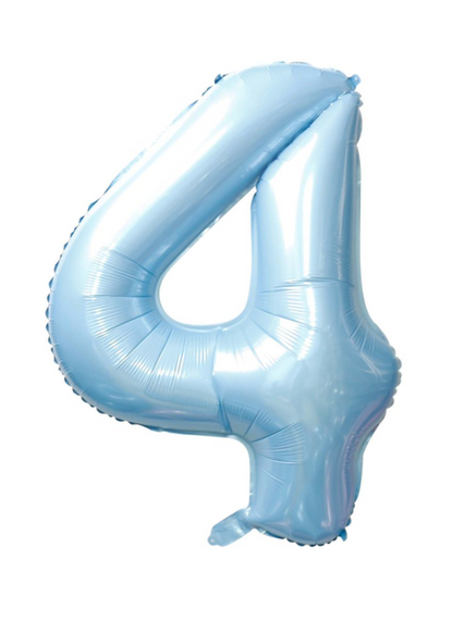 34 Inch Baby Blue Number 0-9 Foil Balloon