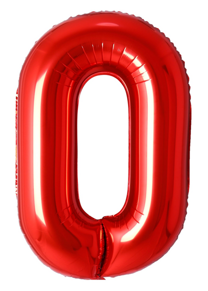 40 Inch Red Number 0-9 Foil Balloon