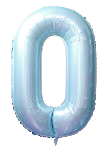34 Inch Baby Blue Number 0-9 Foil Balloon