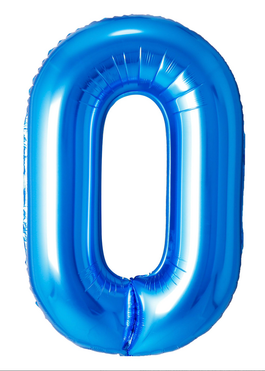 34 Inch Blue Number 0-9 Foil Balloon