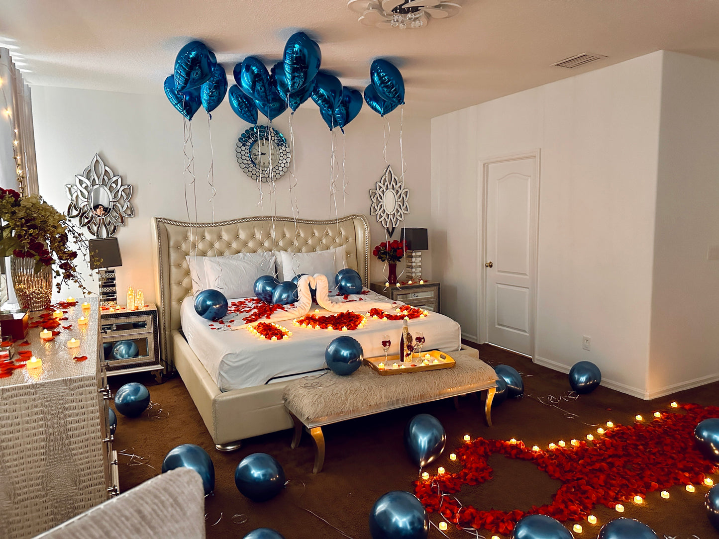 Decorate your room with our blue love package by Party Galore Tampa