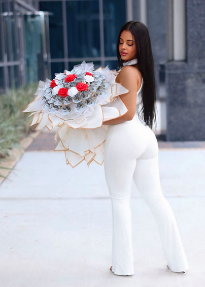 Elegant Rose Premium Money Bouquet - 50 Bills