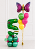Custom Tinker Bell birthday balloon arrangement for girls, Luxury Tinker Bell balloon centerpiece for 5th birthday party