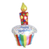 50-Inch Rainbow Cupcake Happy Birthday Foil Balloon