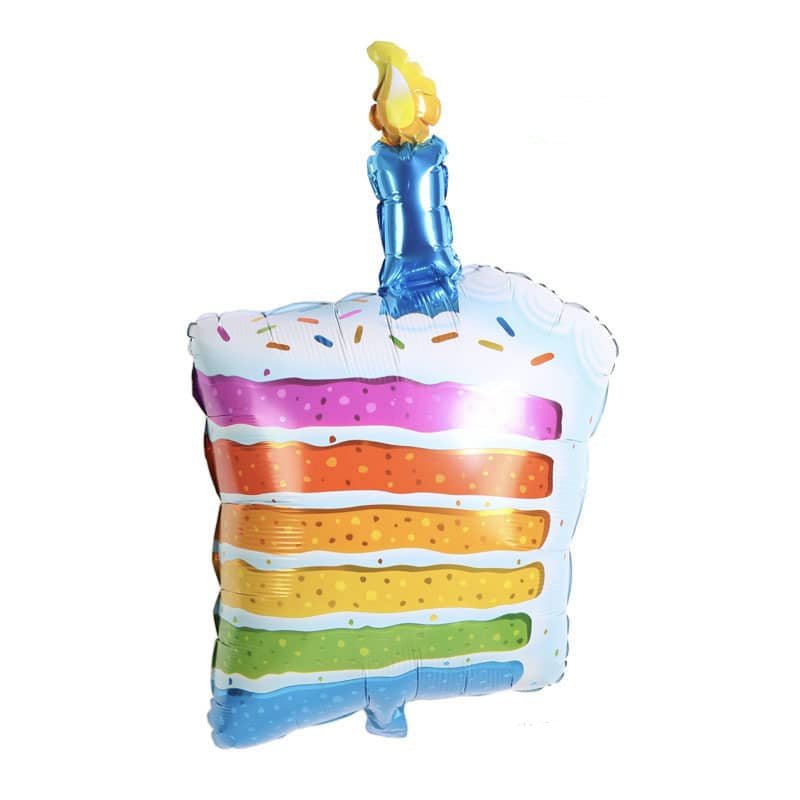 37-Inch Rainbow Birthday Cake Slice Foil Balloon