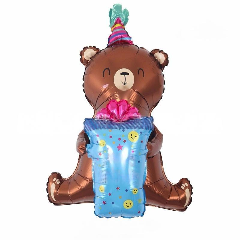 40-Inch Birthday Teddy Bear Foil Balloon
