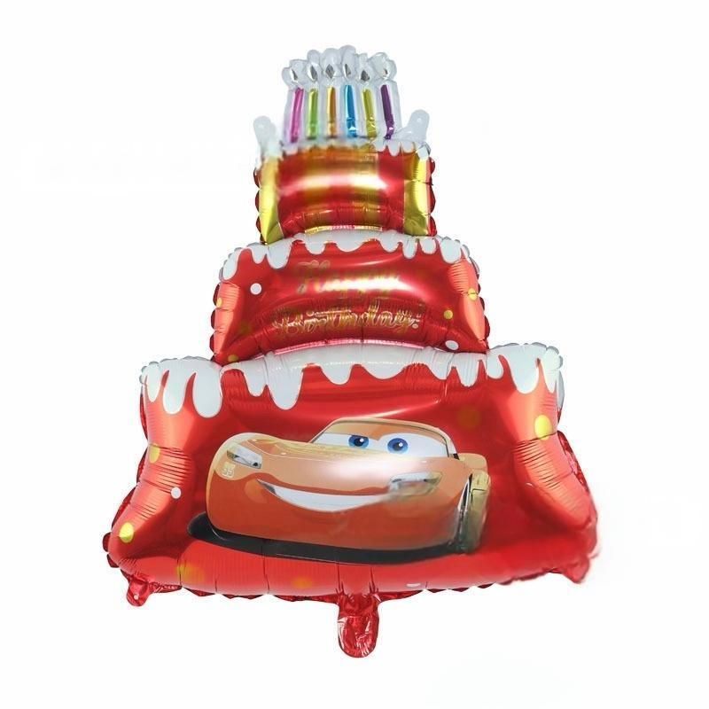 35-Inch Birthday Cake Race Car Foil Balloon